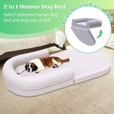 Human Dog Bed Large Foldable Orthopedic Foam Dog Sofa Cooling Cover