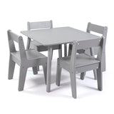 Humble Crew Modern Wood Kids Table and 4 Chairs Set