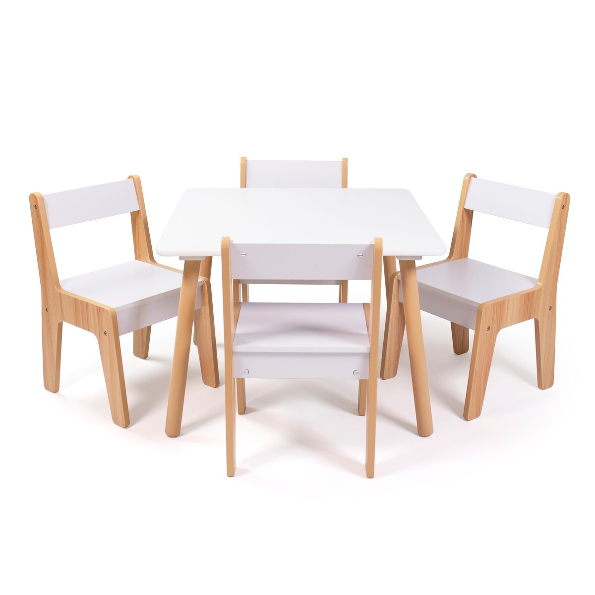 Humble Crew Modern Wood Kids Table and 4 Chairs Set