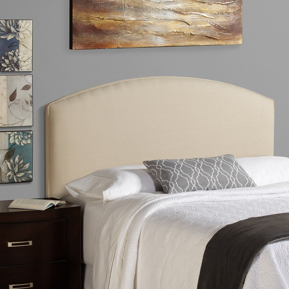 Humble + Haute Bingham King Size Ivory 100-percent Linen Curved Upholstered Headboard