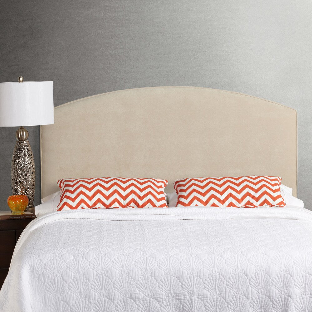 Humble + Haute Bingham King Size Ivory Velvet Curved Upholstered Headboard