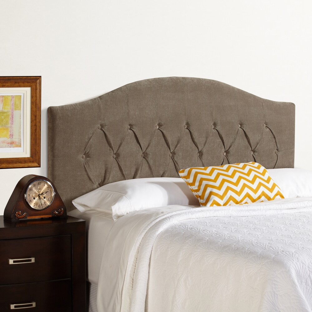 Humble + Haute Halifax Full Size Light Grey Velvet Arched Upholstered Headboard