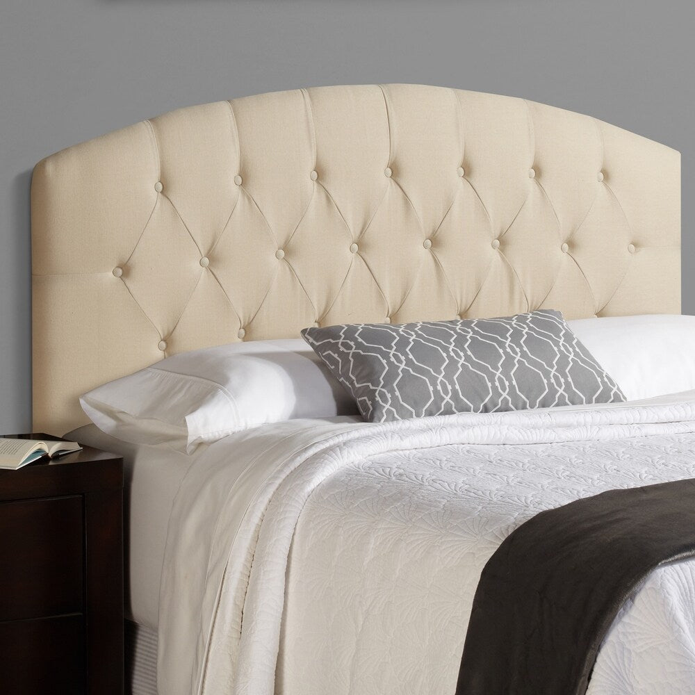 Humble + Haute Halifax Ivory Linen Blend Curved Upholstered Headboard