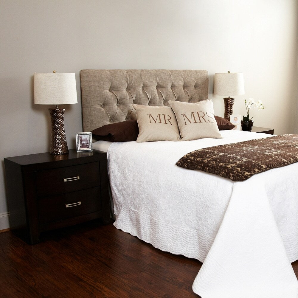 Humble + Haute Halifax Beige Diamond Tufted Headboard
