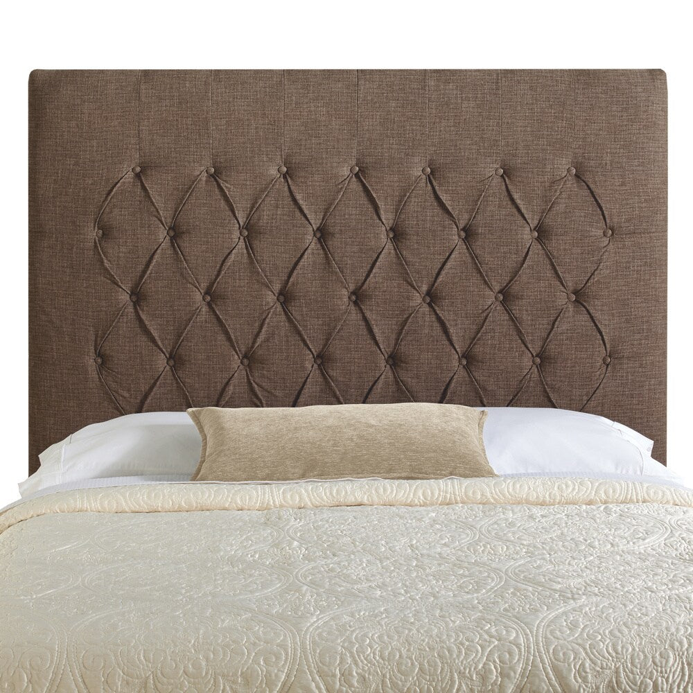 Sorra Home Halifax Chocolate Tall Diamond Tufted Upholstered Headboard