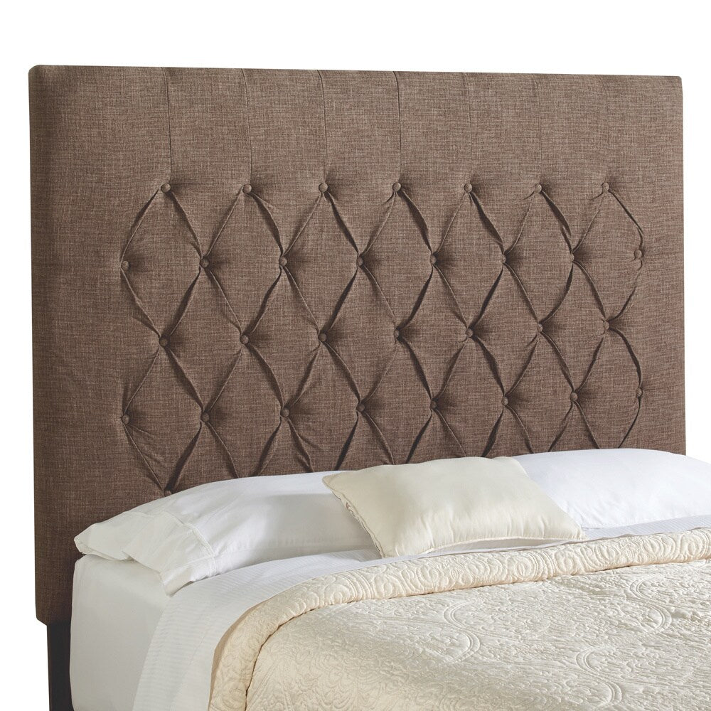 Sorra Home Halifax Chocolate Tall Diamond Tufted Upholstered Headboard