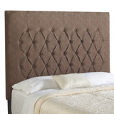Sorra Home Halifax Chocolate Tall Diamond Tufted Upholstered Headboard