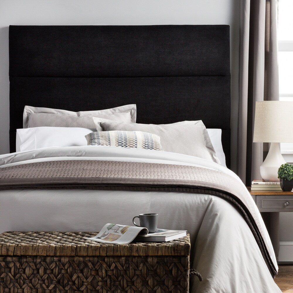 Humble + Haute Hereford Full Size Black Suede Upholstered Headboard
