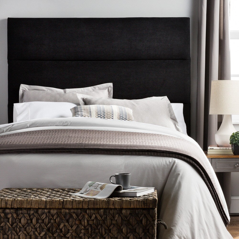 Humble + Haute Hereford Full Size Black Suede Upholstered Headboard
