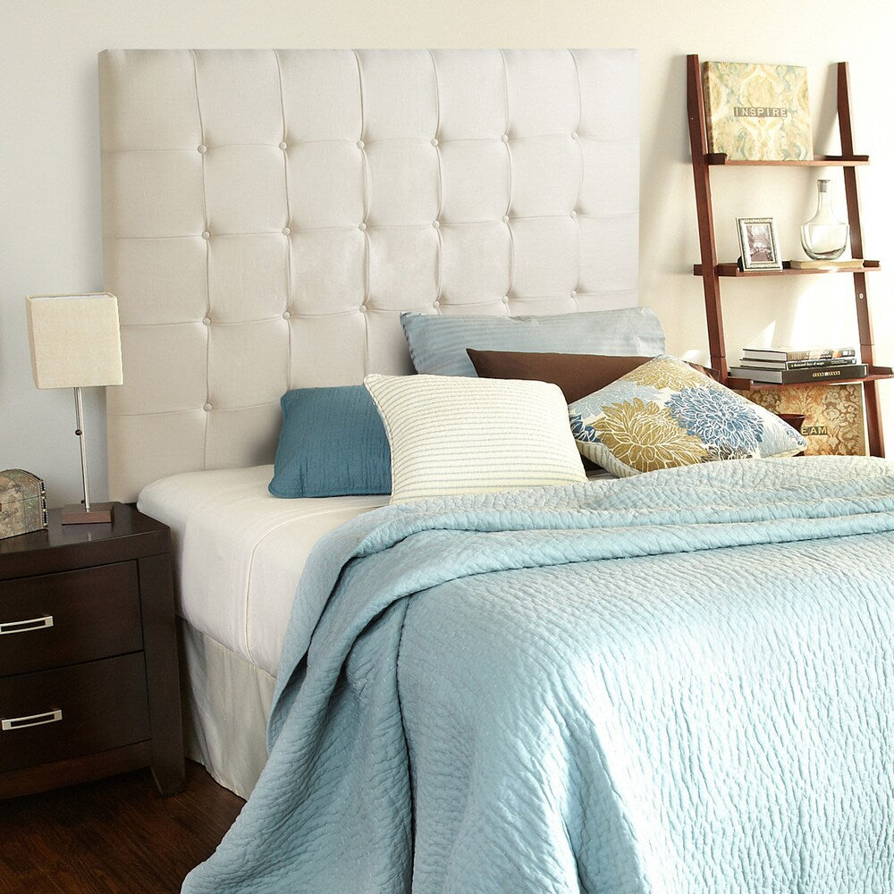Humble + Haute Stratton Ivory Linen Blend Tall Queen Tufted Upholstered Headboard