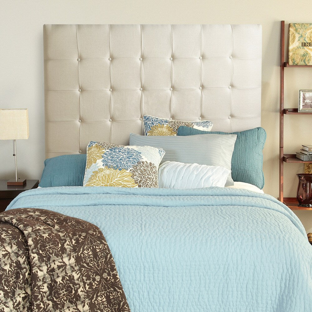 Humble + Haute Stratton Ivory Linen Blend Tall Queen Tufted Upholstered Headboard