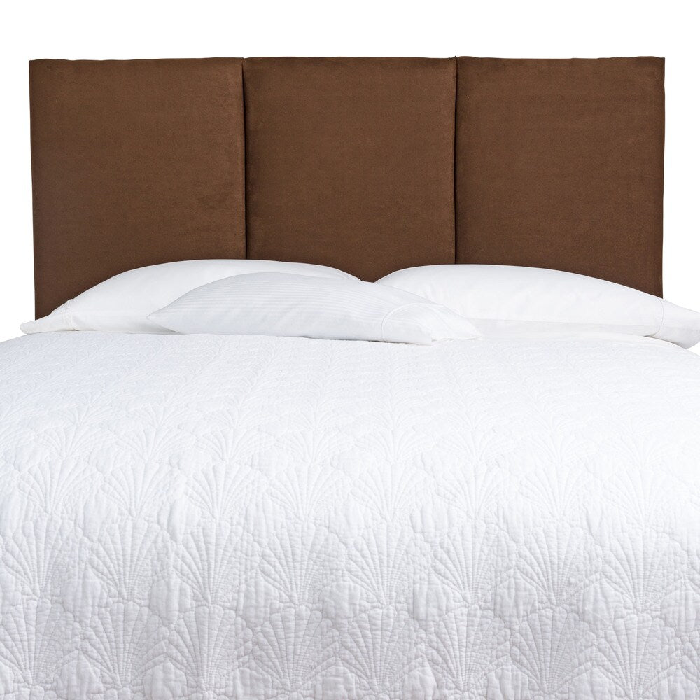 Humble + Haute Victoria Queen Size Chocolate Suede Upholstered Headboard