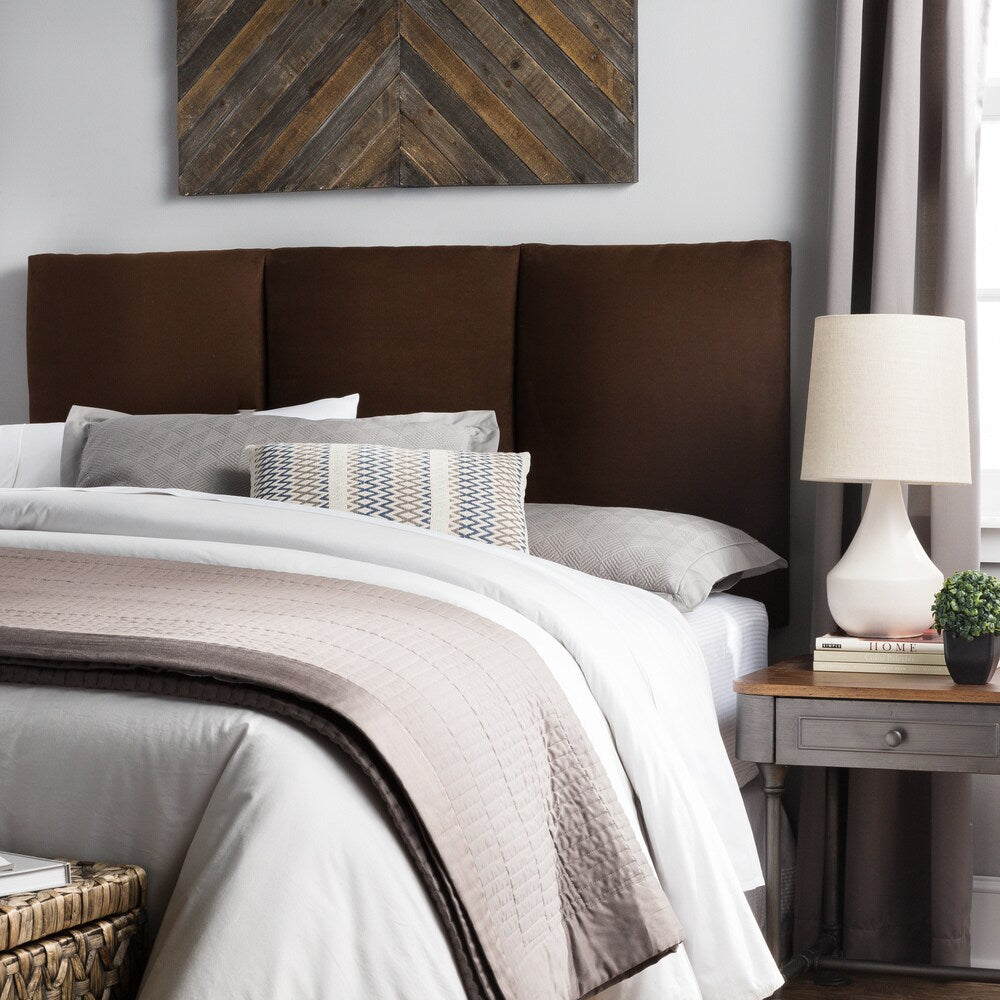 Humble + Haute Victoria Queen Size Chocolate Suede Upholstered Headboard
