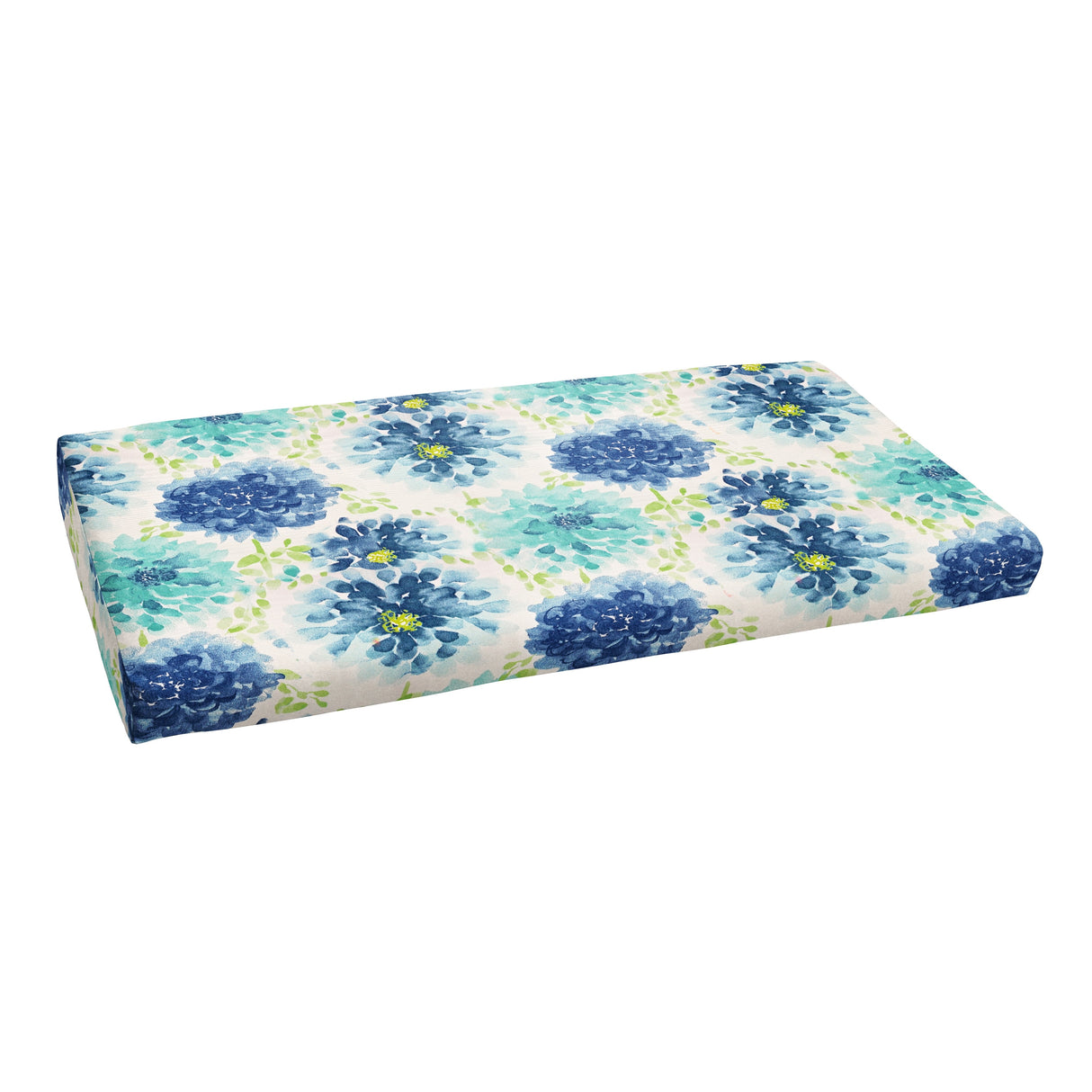 Sorra Home Gardenia Seaglass Floral Indoor/Outdoor Bench Cushion