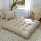 Sorra Home Indoor Textured Tufted Square Floor Pillow with Handle - 24 in x 24 in x 5 in