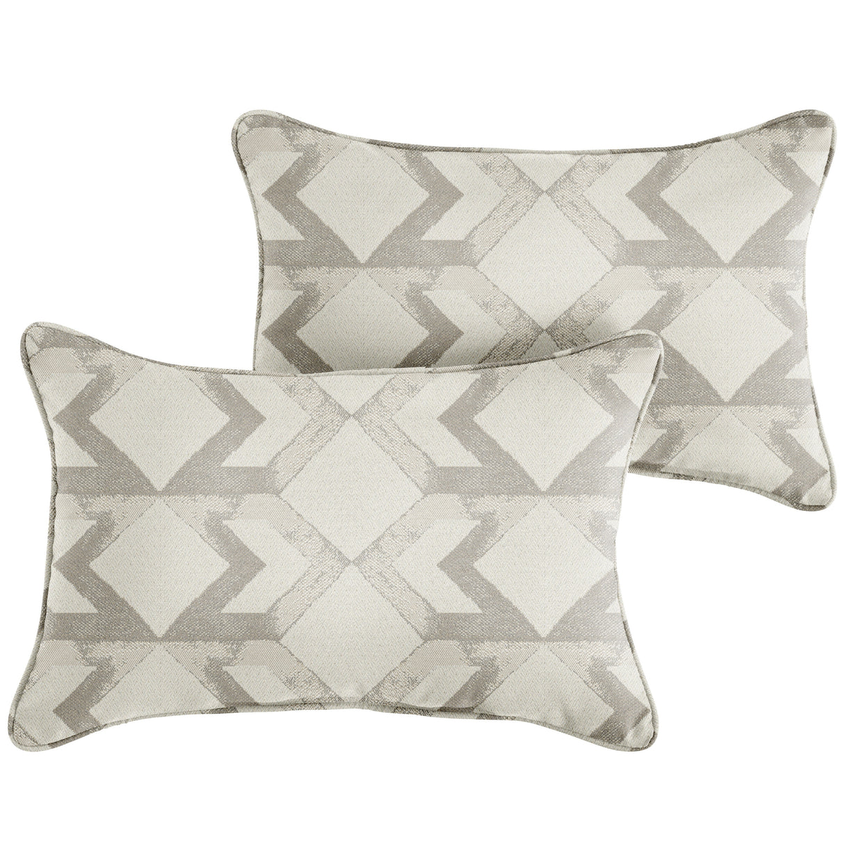 Sorra Home Outdura Saxon Linen Indoor/Outdoor Corded Lumbar Pillows (Set of 2)