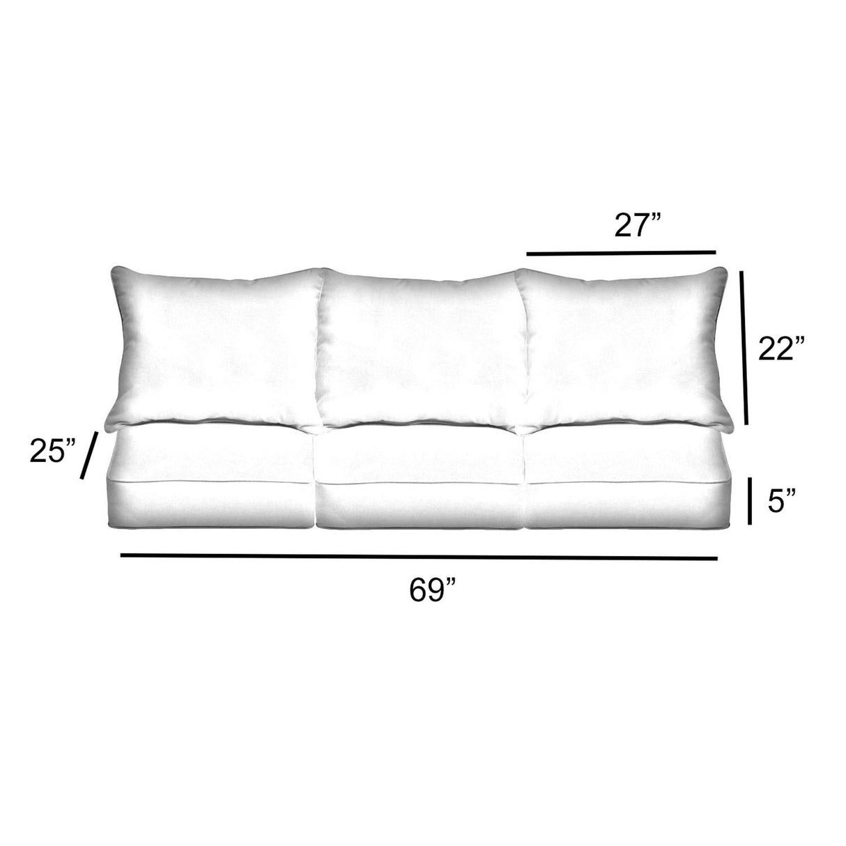 Sorra Home Sunbrella Textured Indigo Indoor/Outdoor Deep Seating Sofa Pillow and Cushion Set