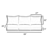 Sorra Home Sunbrella Textured Indigo Indoor/Outdoor Deep Seating Sofa Pillow and Cushion Set