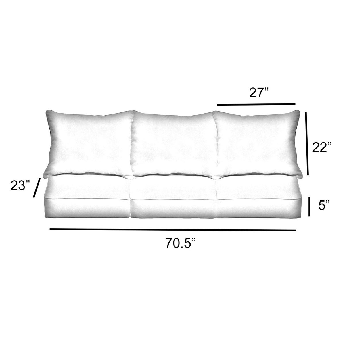 Sorra Home Sunbrella Textured Indigo Indoor/Outdoor Deep Seating Sofa Pillow and Cushion Set