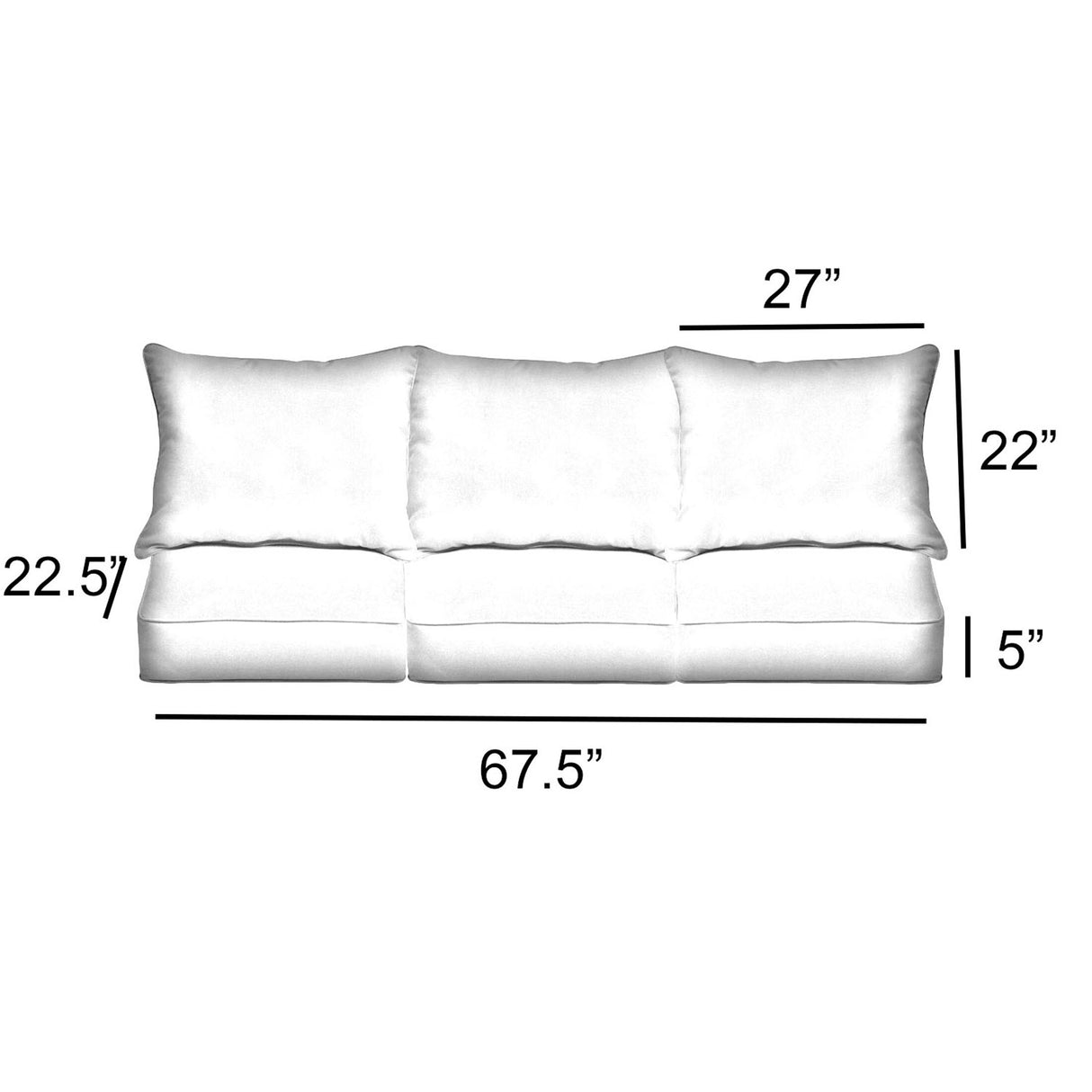Sorra Home Sunbrella Textured Indigo Indoor/Outdoor Deep Seating Sofa Pillow and Cushion Set
