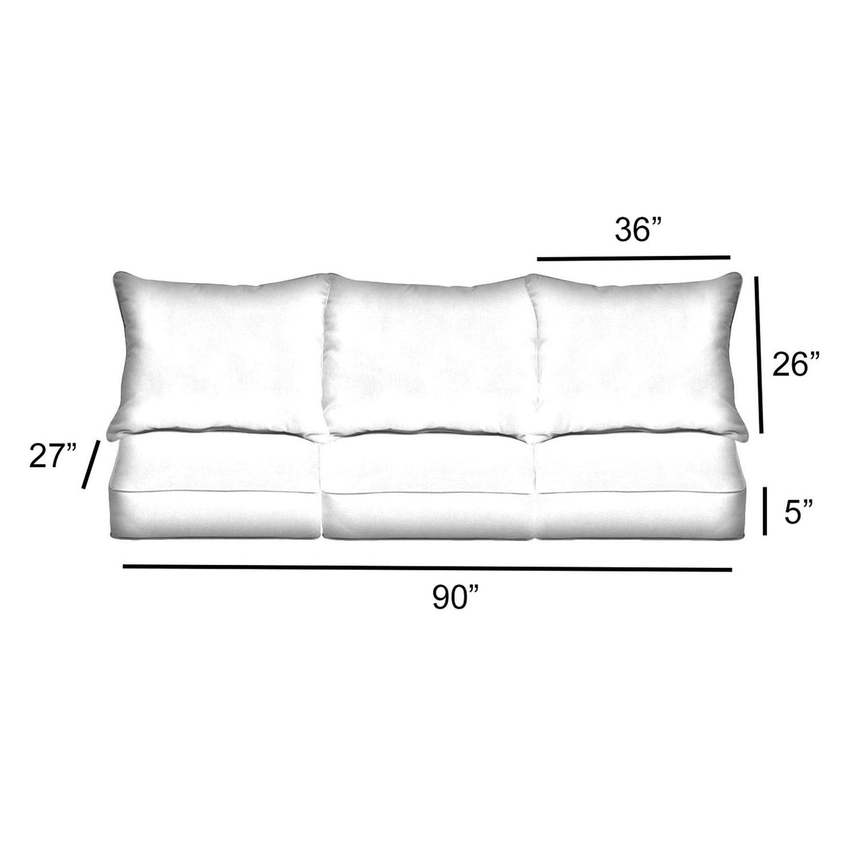 Sorra Home Sunbrella Textured Indigo Indoor/Outdoor Deep Seating Sofa Pillow and Cushion Set