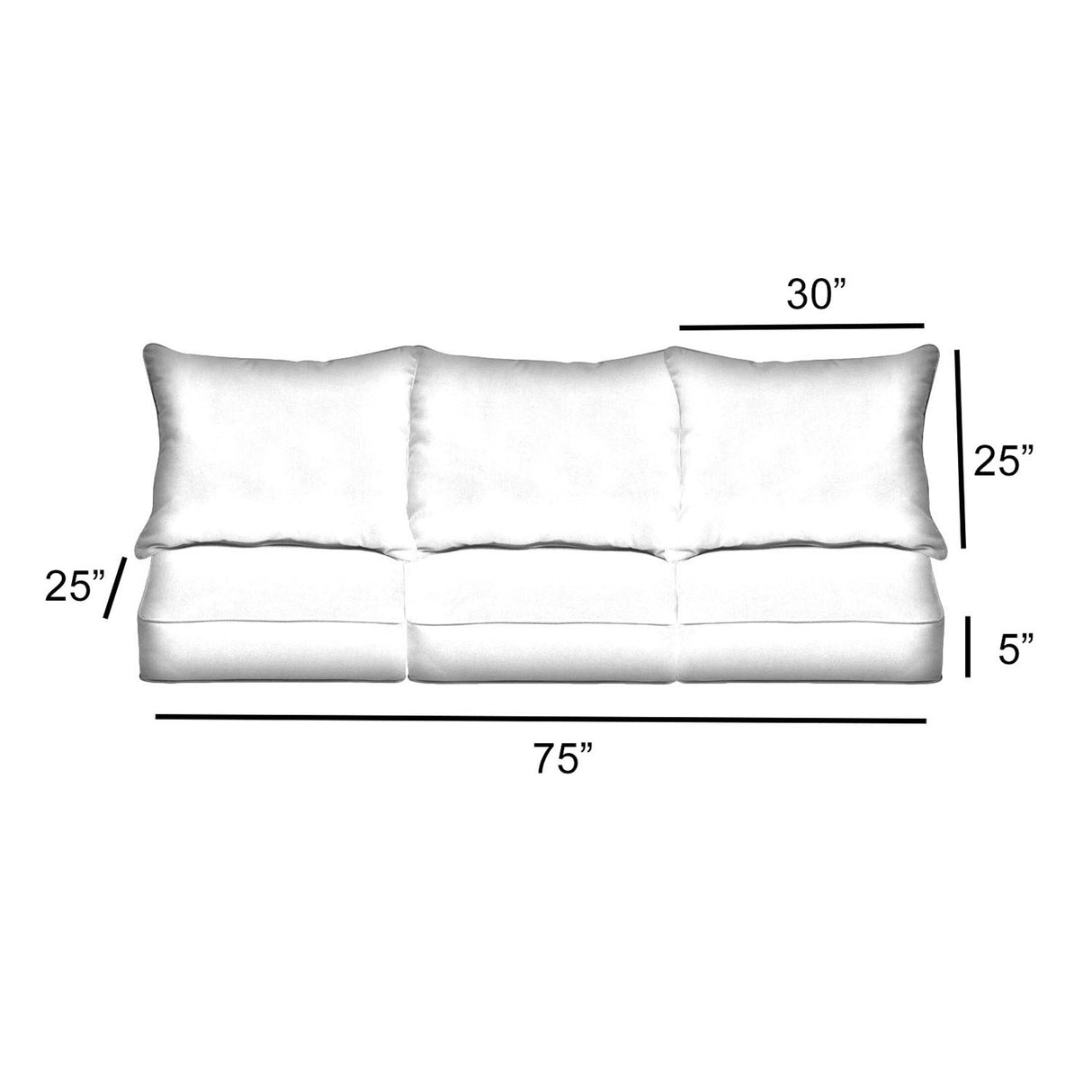 Sorra Home Sunbrella Textured Indigo Indoor/Outdoor Deep Seating Sofa Pillow and Cushion Set