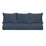Sorra Home Sunbrella Textured Indigo Indoor/Outdoor Deep Seating Sofa Pillow and Cushion Set