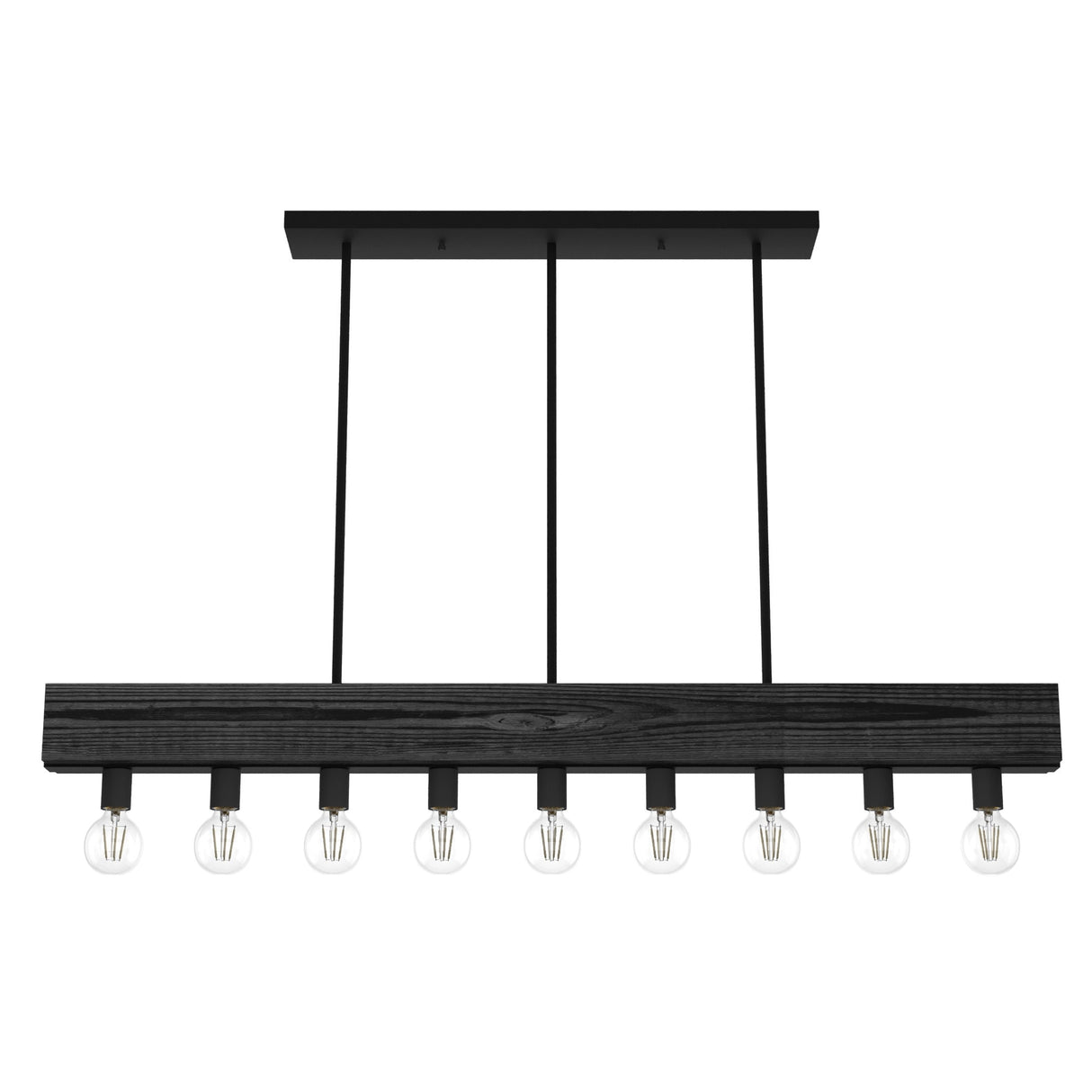 Hunter Donelson 9-Light Linear Chandelier - Rustic, Farmhouse - Dining Room, Kitchen Island