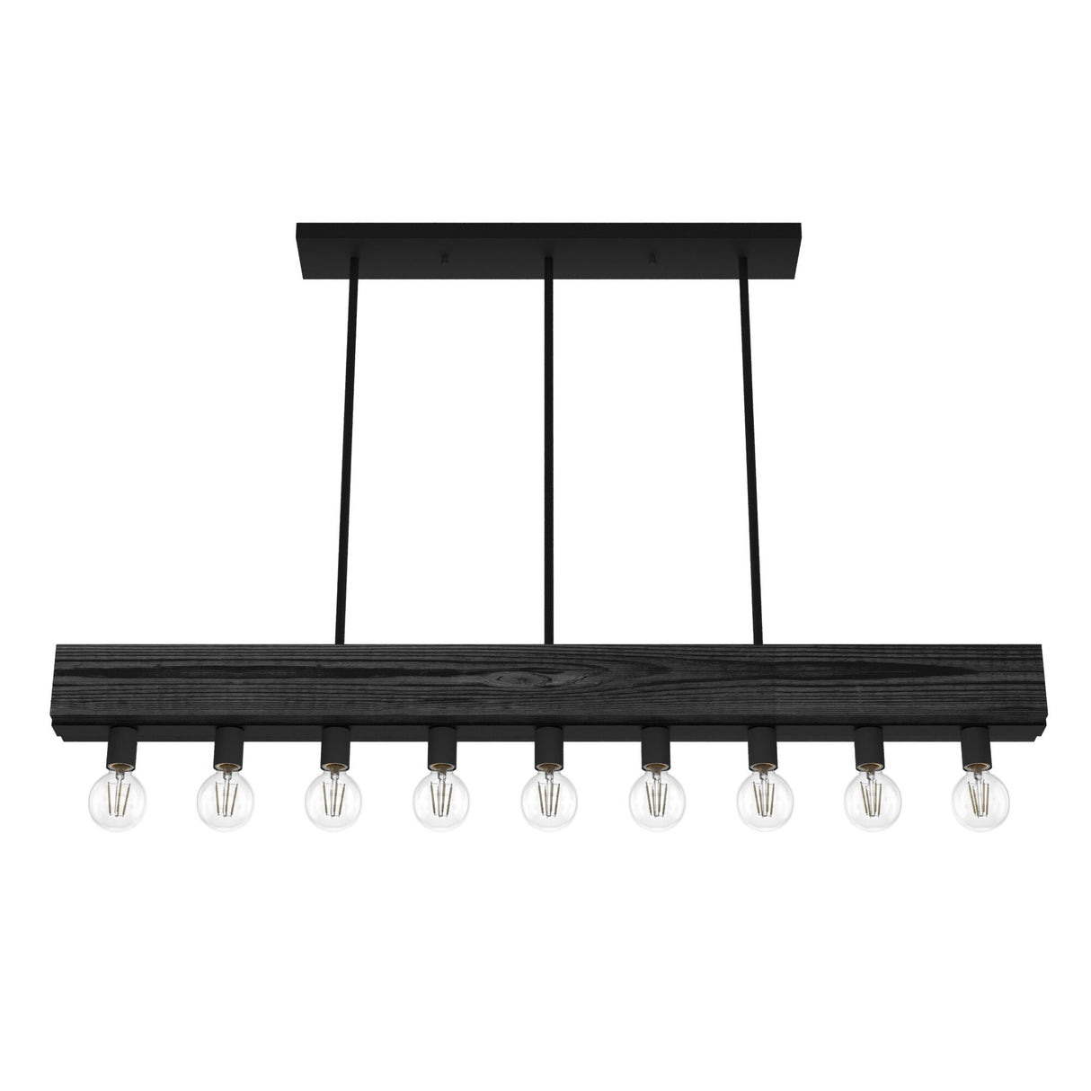 Hunter Donelson 9-Light Linear Chandelier - Rustic, Farmhouse - Dining Room, Kitchen Island