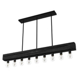 Hunter Donelson 9-Light Linear Chandelier - Rustic, Farmhouse - Dining Room, Kitchen Island