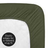 Hunter Green Boho Rainbow Collection Boy or Girl Fitted Crib Sheet - White Bohemian Celestial Sky Outdoors Nature Gender Neutral