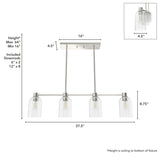Hunter Lochemeade 4-Light Linear Chandelier - Dining Room, Kitchen Island - Modern Farmhouse, Transitional, Industrial