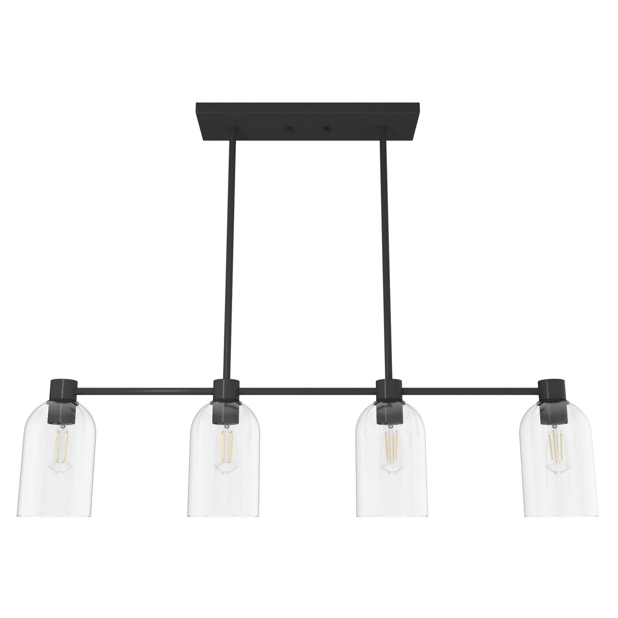 Hunter Lochemeade 4-Light Linear Chandelier - Dining Room, Kitchen Island - Modern Farmhouse, Transitional, Industrial