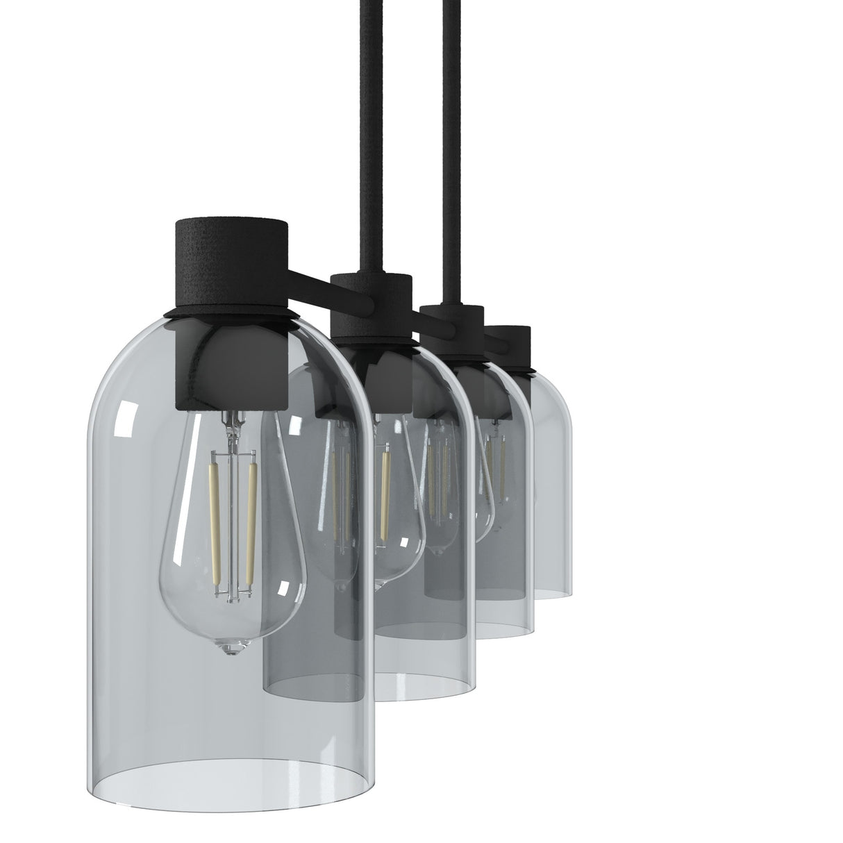 Hunter Lochemeade 4-Light Linear Chandelier - Dining Room, Kitchen Island - Modern Farmhouse, Transitional, Industrial