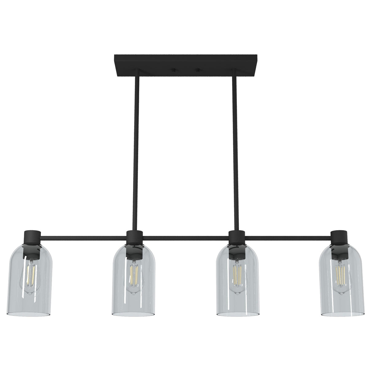 Hunter Lochemeade 4-Light Linear Chandelier - Dining Room, Kitchen Island - Modern Farmhouse, Transitional, Industrial