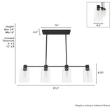 Hunter Lochemeade 4-Light Linear Chandelier - Dining Room, Kitchen Island - Modern Farmhouse, Transitional, Industrial