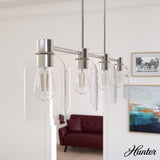 Hunter Lochemeade 4-Light Linear Chandelier - Dining Room, Kitchen Island - Modern Farmhouse, Transitional, Industrial