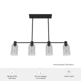 Hunter Lochemeade 4-Light Linear Chandelier - Dining Room, Kitchen Island - Modern Farmhouse, Transitional, Industrial