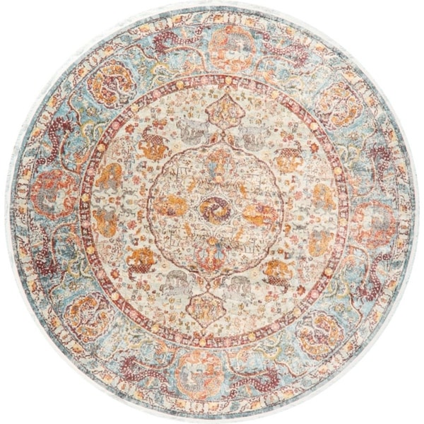 Hunting Style Animal Pictorial Distressed Oriental Heat-set Area Rugs