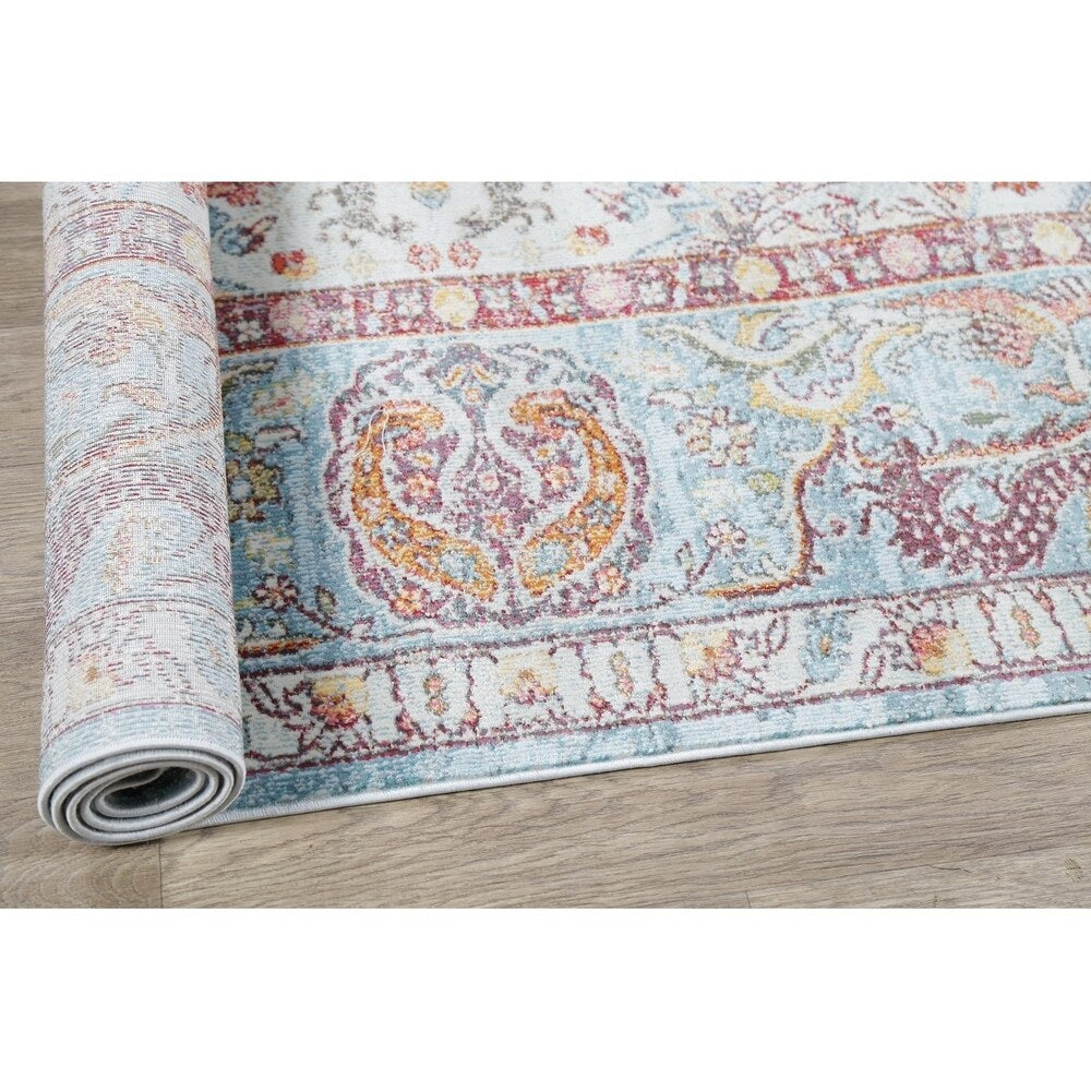 Hunting Style Animal Pictorial Distressed Oriental Heat-set Area Rugs