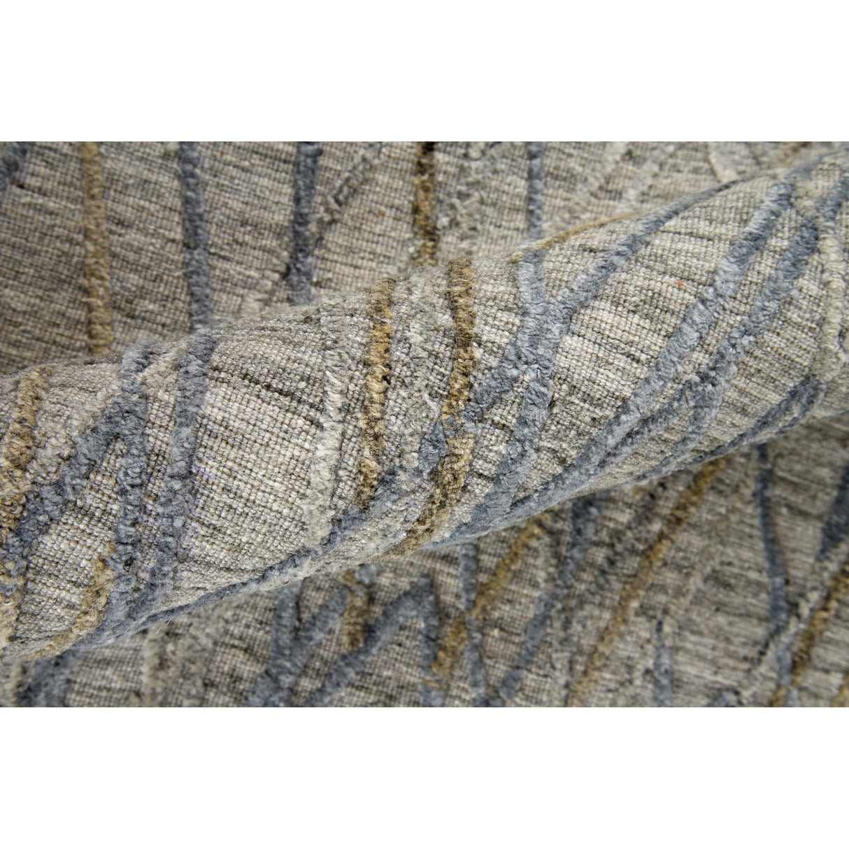 Huntley Abstract Diamond Accent Rug, High/Low, Silver Gray/Dusty Blue