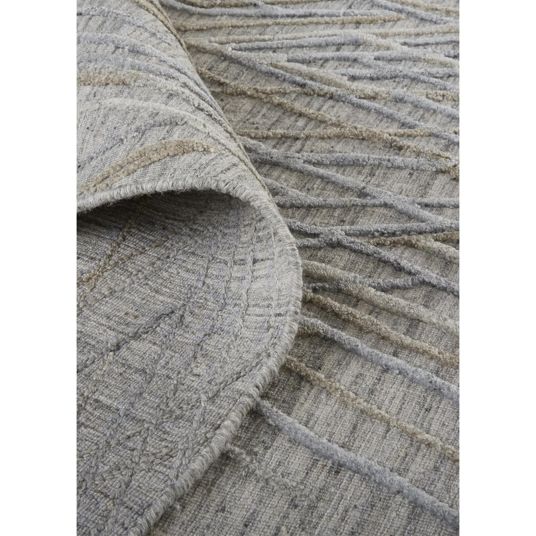 Huntley Abstract Diamond Accent Rug, High/Low, Silver Gray/Dusty Blue