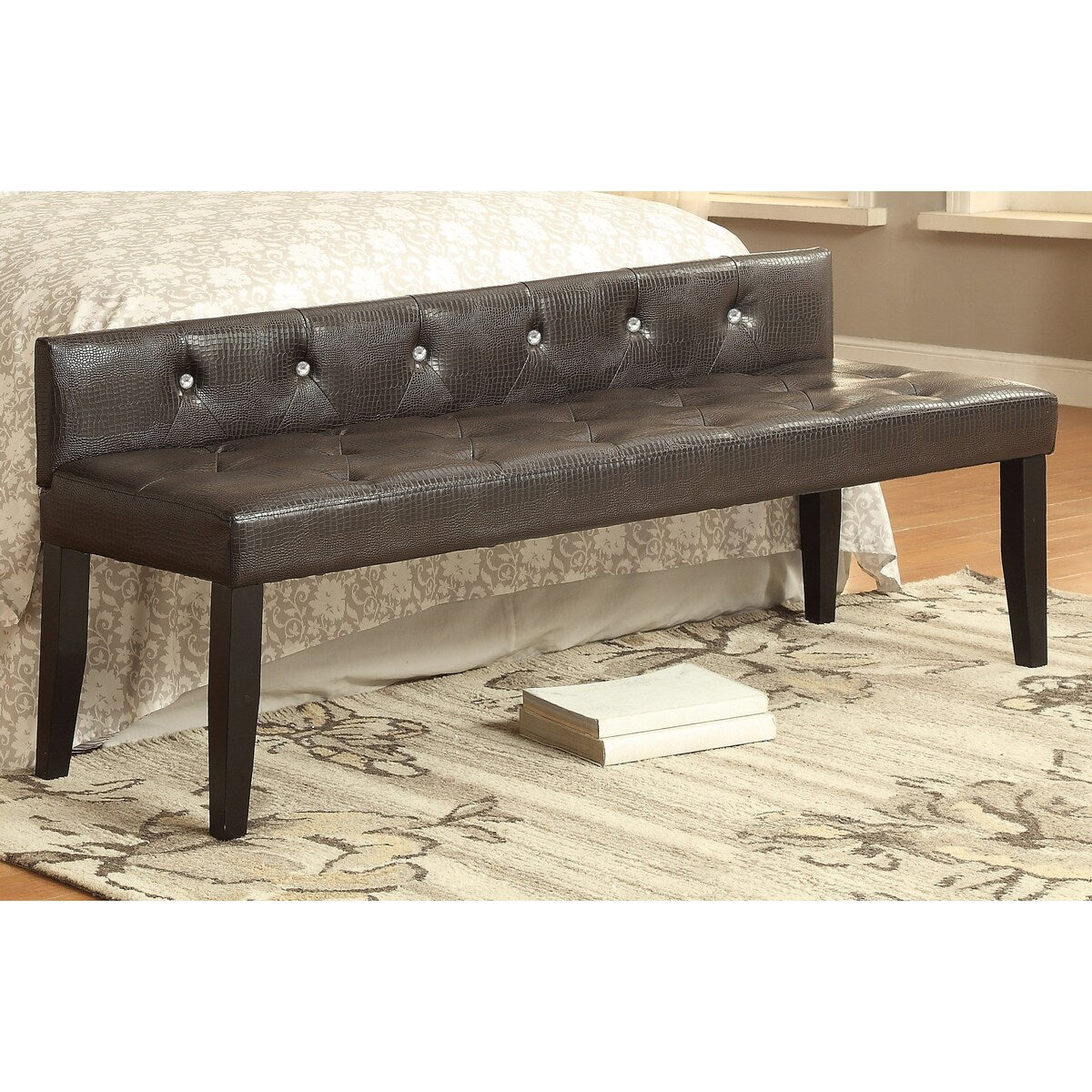 Furniture of America Fols Contemporary 64-inch Solid Wood Accent Bench