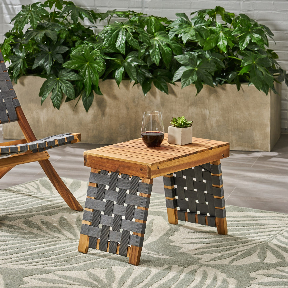 Huntsville Outdoor Acacia Wood Foldable Side Table by Christopher Knight Home