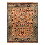 Overton Huqih Hand-knotted Orange Wool Area Rug (9'3 x 11'9) - 9'3" x 11'9"/Surplus