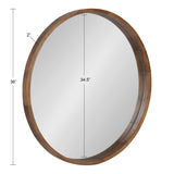 Hutton Round Decorative Wood-framed Wall Mirror