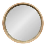 Hutton Round Decorative Wood-framed Wall Mirror