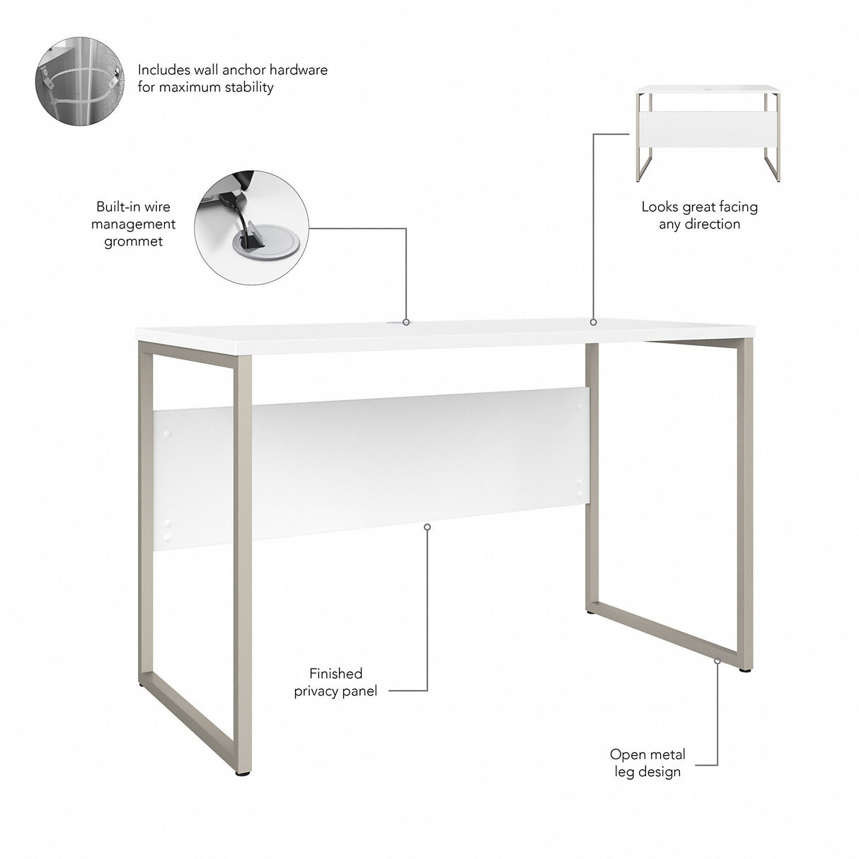 Hybrid 48W x 24D Computer Table Desk by Bush Business Furniture
