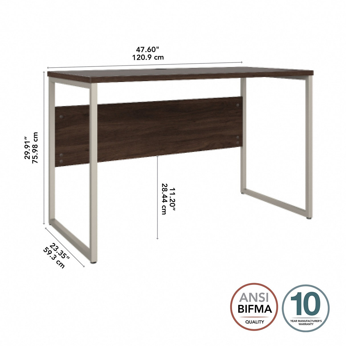 Hybrid 48W x 24D Computer Table Desk by Bush Business Furniture