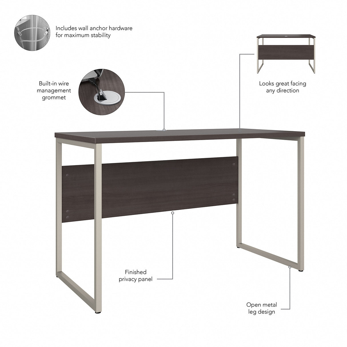 Hybrid 48W x 24D Computer Table Desk by Bush Business Furniture